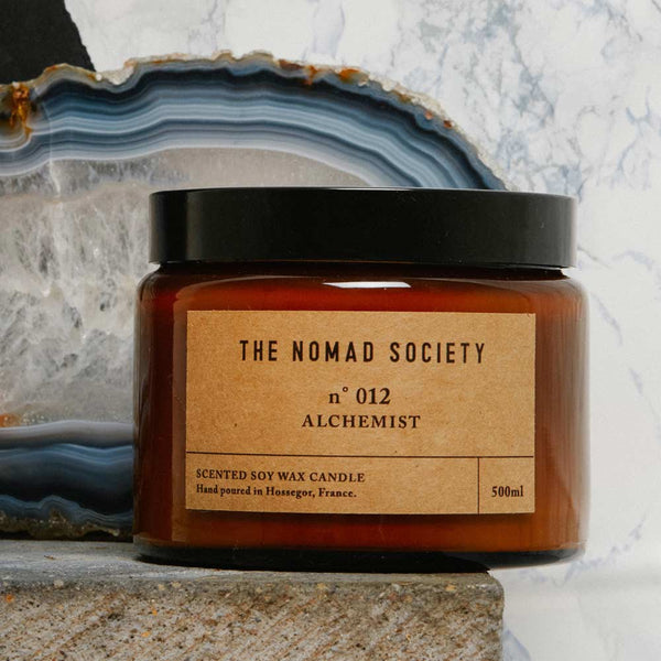Alchemist hand poured soy wax vegan candle by The Nomad Society with notes of Rosewood