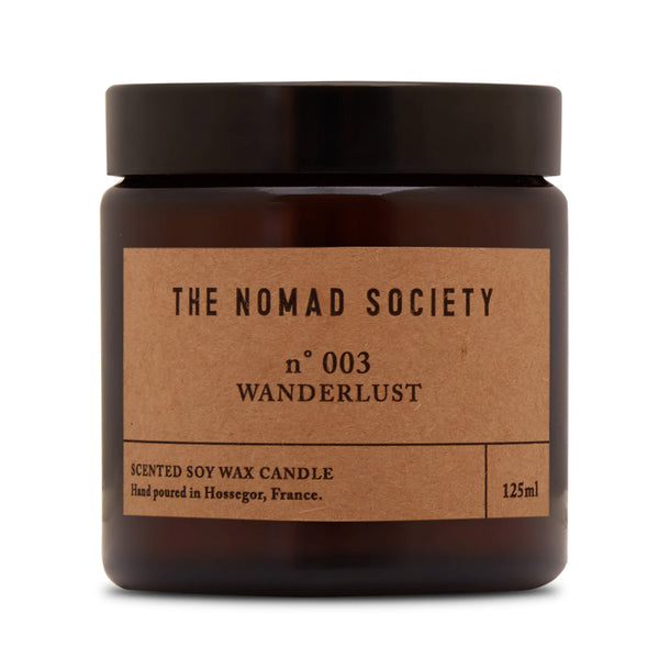 Wanderlust scented soy wax candle The Nomad Society 120ml